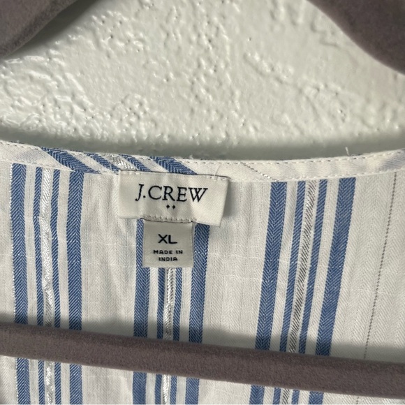 J. Crew Dress Women's XL Shimmer Striped Beach Tiered Beach Dress BY491 - Picture 4 of 7